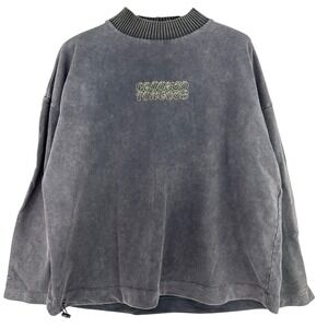 Crooked Tongues Acid Wash Baggy Mock Neck Pullover Sweatshirt Mens M Oversized